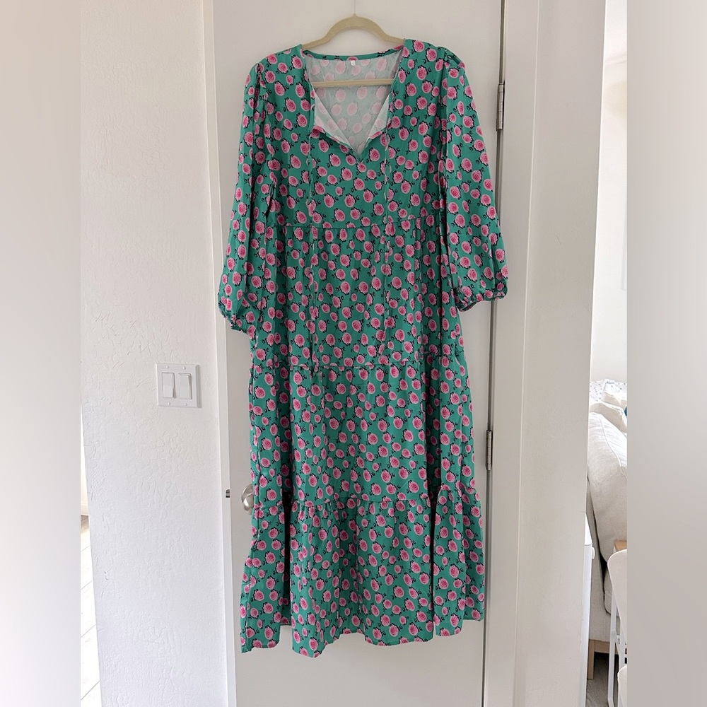 Rose Flowers Maxi Dress